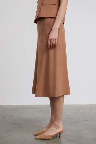 Falda midi - Camel