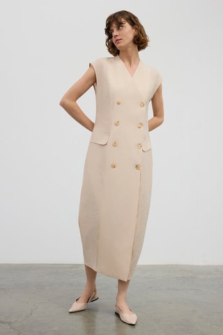 Vestido-camisa - Bege