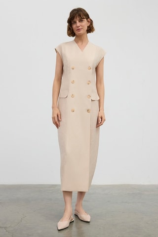 Vestido-camisa - Bege