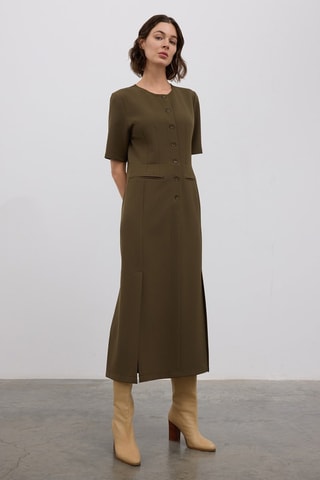 Vestido comprido - Caqui