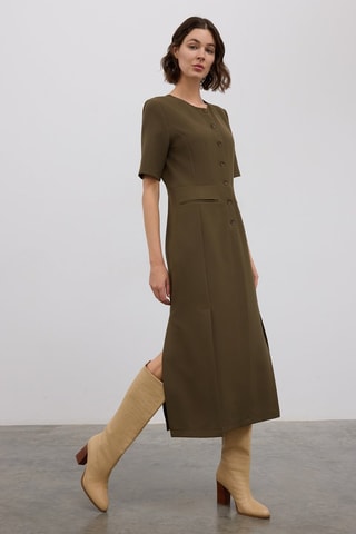 Vestido comprido - Caqui