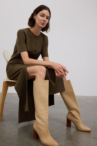 Vestido comprido - Caqui