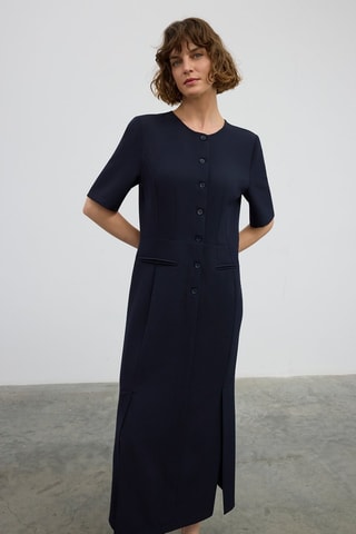 Vestido comprido - Azul-marinho