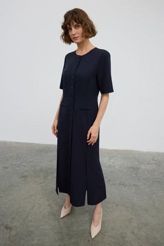 Vestido comprido - Azul-marinho
