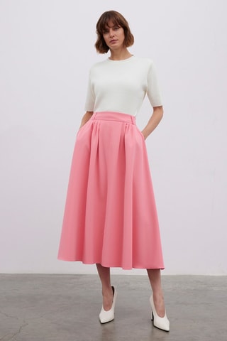 Falda midi - Rosa