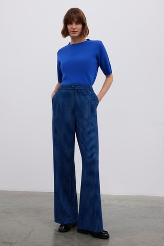 Pantalón wide leg - Negro y azul
