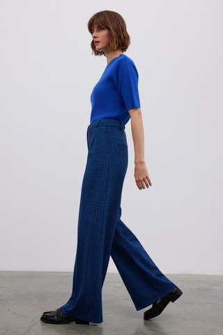 Pantalón wide leg - Negro y azul