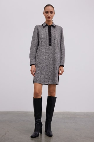Robe chemise - Blanc et noir