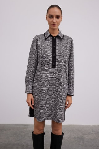 Robe chemise - Blanc et noir