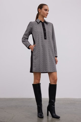 Robe chemise - Blanc et noir