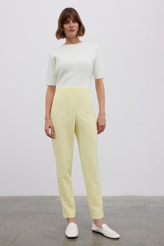 Pantalon taille haute - Jaune