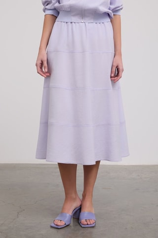 Falda midi de talle alto - Violeta