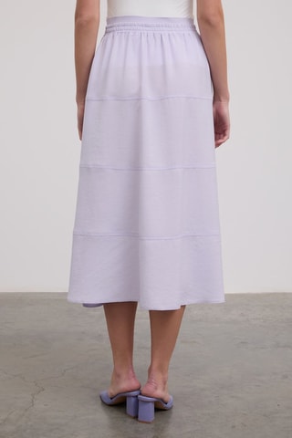 Falda midi de talle alto - Violeta