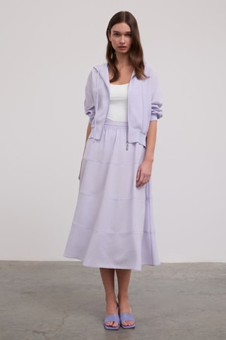 Falda midi de talle alto - Violeta