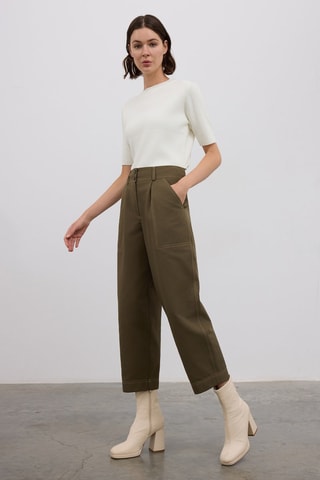 Pantalón carrot - Caqui