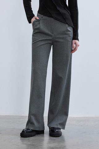 Pantalon wide legs - Noir et gris