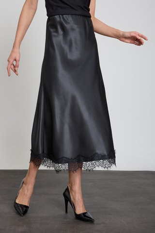 Falda midi - Negro