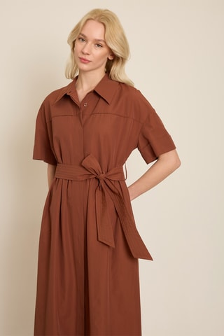 Vestido-camisa - Castanho