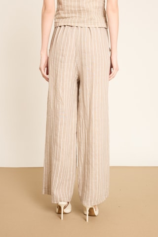 Pantalón wide leg de lino - Gris