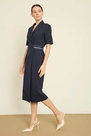 Vestido direito - Azul-marinho