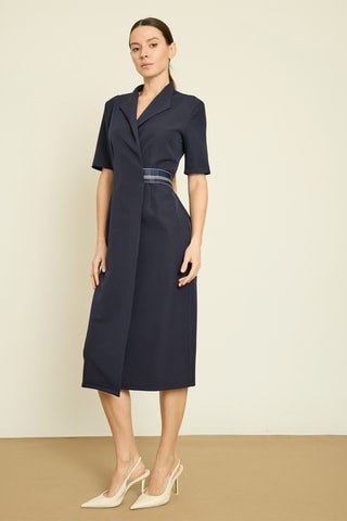 Vestido direito - Azul-marinho