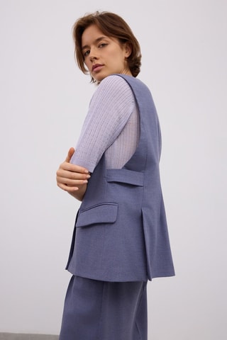 Gilet de costume sans manches - Bleu