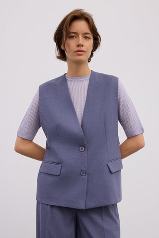 Gilet de costume sans manches - Bleu