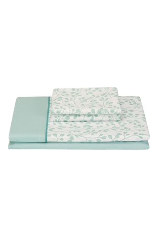 Katoenen Lakenset 59 Draad/cm² - Zeegroen