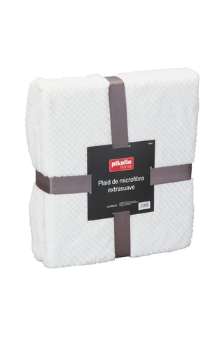 Velours en Polyesterflanel Plaid - Ecru - 130 x 150 cm