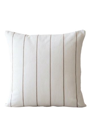 2 housses de coussin  -  45 x 45 cm - Blanc et beige