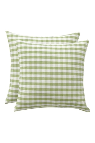 2 housses de coussin Vichy  -  45 x 45 cm - Vert