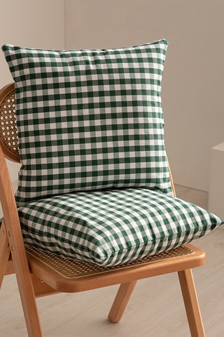 2 housses de coussin Vichy  -  45 x 45 cm - Vert