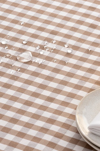 Nappe antitache Vichy  -  140 x 140 cm - Marron