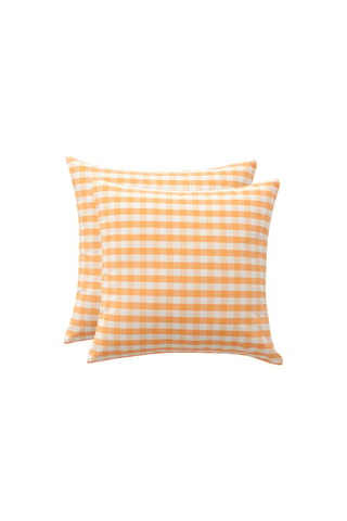 2 housses de coussin Vichy  -  45 x 45 cm - Jaune