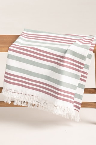 Fouta de plage Tria - Bordeaux - 190 x 180 cm - Rouge et vert