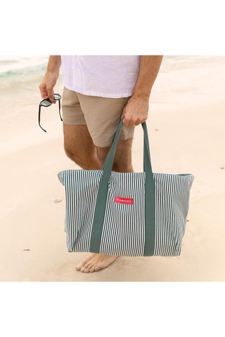 Cabas de plage - Blanc et vert