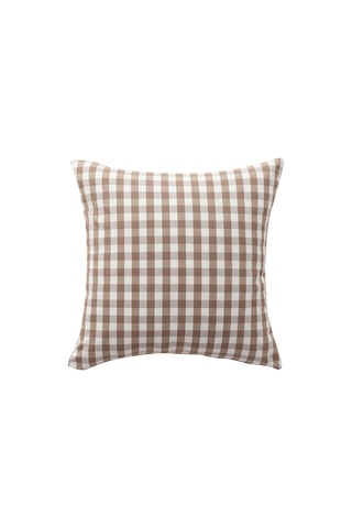2 housses de coussin Vichy  -  45 x 45 cm - Marron