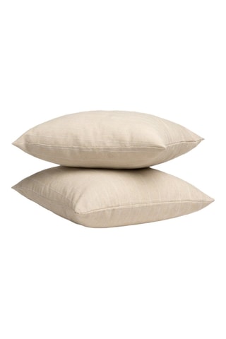 2 housses de coussin  -  45 x 45 cm - Beige