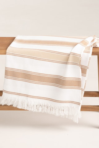 Fouta de plage Nautic - Beige et blanc - 90 x 180 cm - Beige