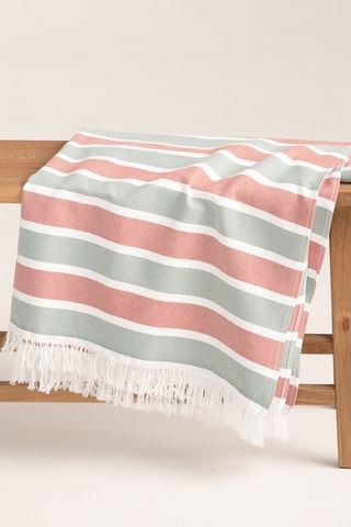 Fouta de plage Marve - Rose et gris - 190 x 180 cm - Multicolore