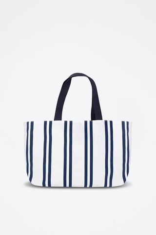 Cabas de plage - Blanc et bleu