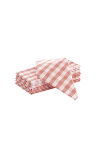 6 serviettes de table Vichy - Rose clair