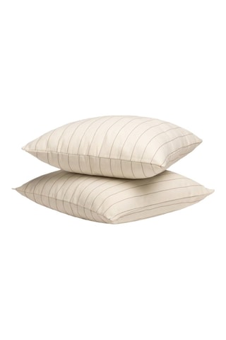 2 housses de coussin  -  45 x 45 cm - Blanc
