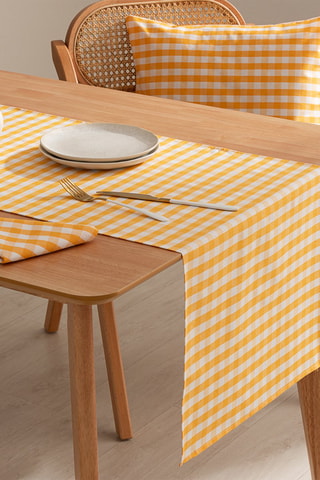 6 serviettes de table Vichy - Blanc et jaune