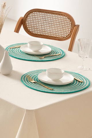2 sets de table Rayana - 38 x 38 cm - Bleu