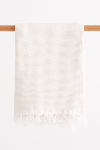 Fouta de plage  -  90 x 180 cm - Blanc
