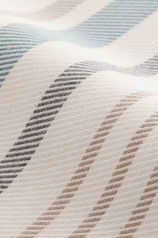 Fouta de plage  -  90 x 180 cm - Beige, bleu, marron et blanc