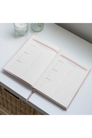 Agenda de planification hebdomadaire - 128 pages - Rose - 21,5 x 15 x 2 cm