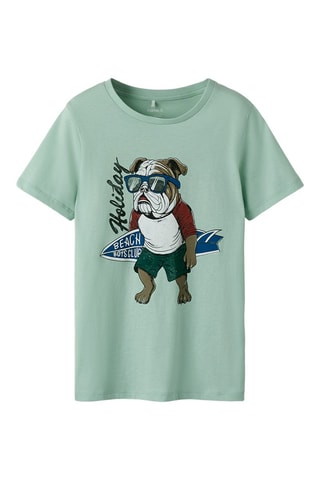 Camiseta de algodón orgánico - Verde claro - Name It