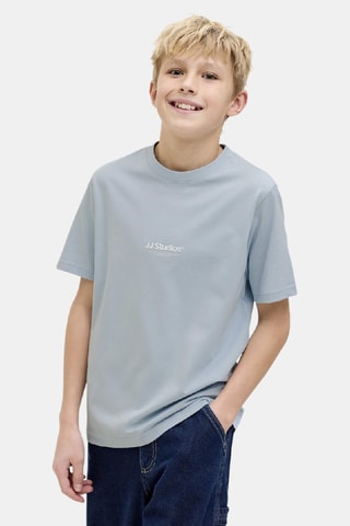 Camiseta de algodón orgánico - Celeste - Jack&Jones Junior
